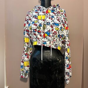 Hello Kitty & Friends x Shein Colorful Graphic Micro Cropped Hoodie Small